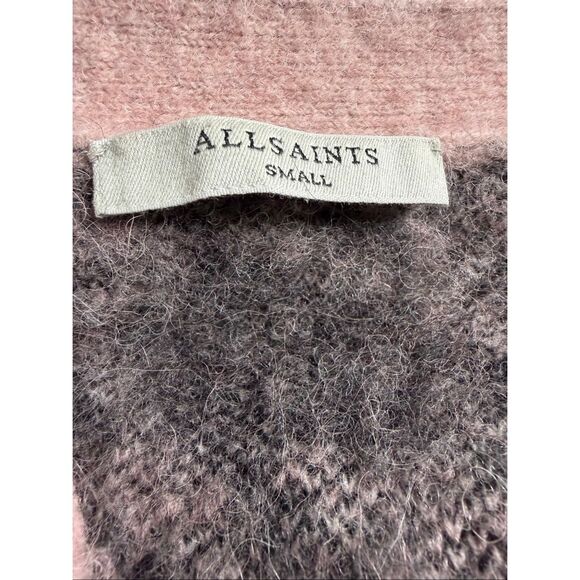 Allsaints Irma Houndstooth Cardigan Pink Small - Picture 14 of 16